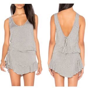 Riller and Fount Hollie Grey Stripe Skort Romper Dress XS 0